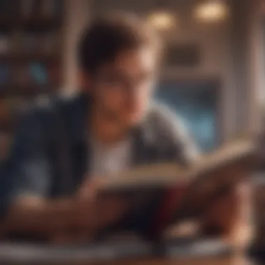 A reader absorbed in a motivational book