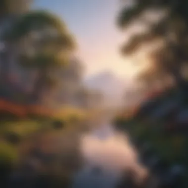 Finding Tranquility in Purpose A serene landscape representing purpose and tranquility