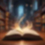 An open book with light emanating from its pages, symbolizing knowledge and insight.