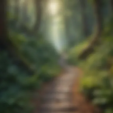 A winding pathway through a lush forest, representing the journey of personal growth.