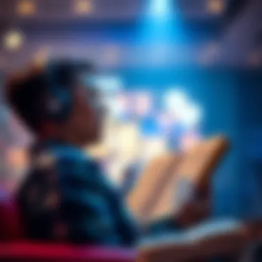 Immersive Listening Experience Listener enjoying an audiobook with headphones