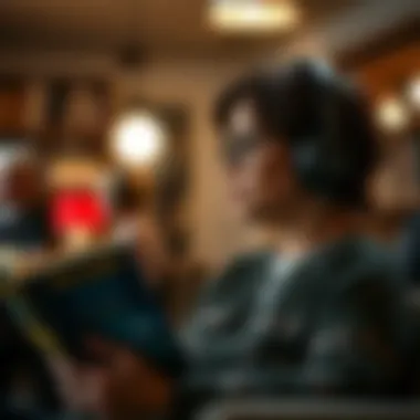 A thoughtful listener engaged with their favorite audiobook