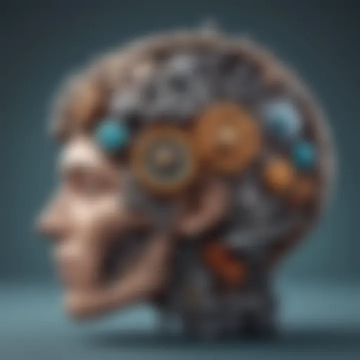 An artistic representation of a brain with gears, illustrating the mechanics of personal growth and development.