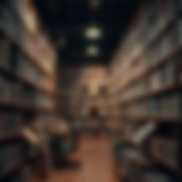 Diverse Literary Genres A serene library with shelves filled with diverse genres of books