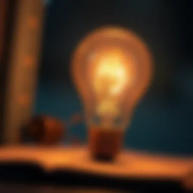 Illuminating Insights A light bulb glowing brightly, representing enlightenment and inspiration