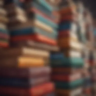 Diverse Literary Genres A diverse group of classic literature books stacked together, showcasing different genres