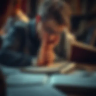 A person contemplating over a notepad filled with organized notes