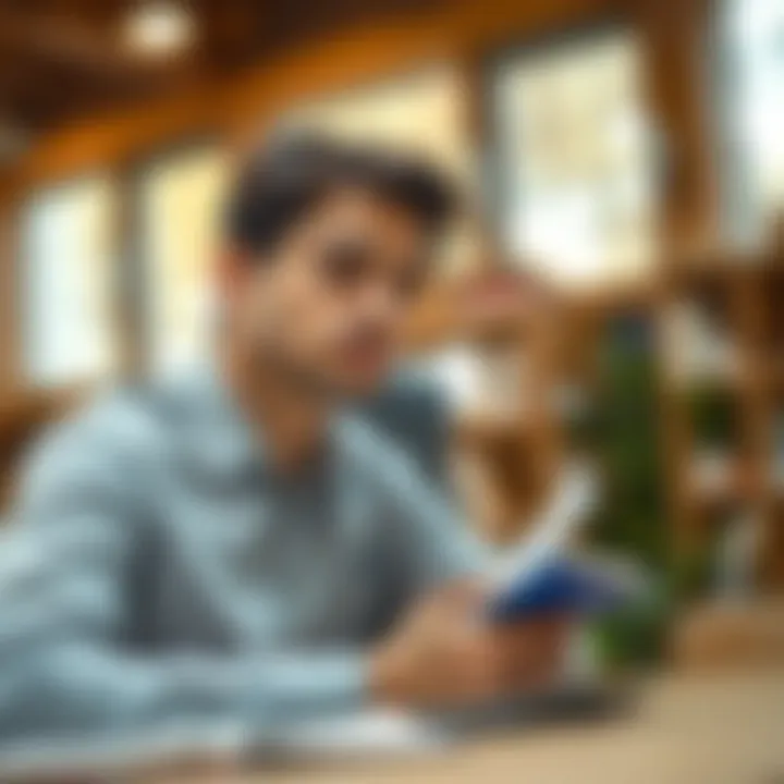 The Art of Prioritization A thoughtful individual contemplating priorities with a notepad