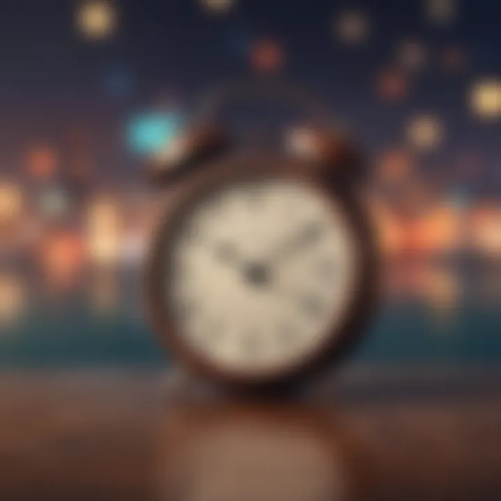 Clock with blurred background symbolizing time distraction