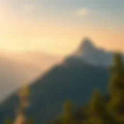 A serene mountain landscape reflecting tranquility and growth