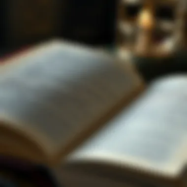 Key Themes in Retirement Literature An open book with highlighted passages, embodying the key themes of retirement literature