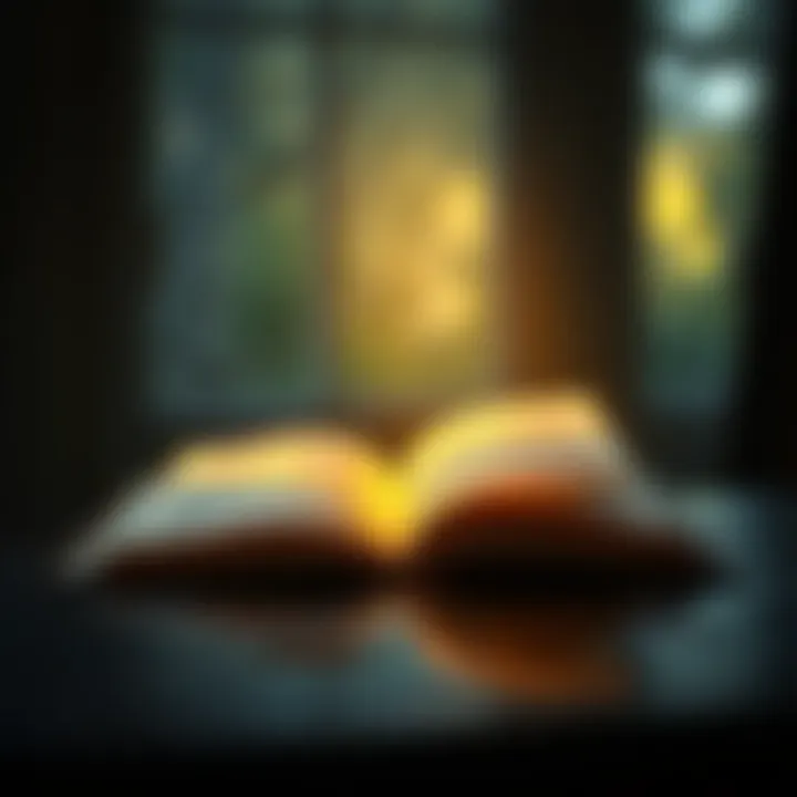 An open book with glowing pages reflecting knowledge