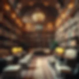 A luxurious library filled with classic literature