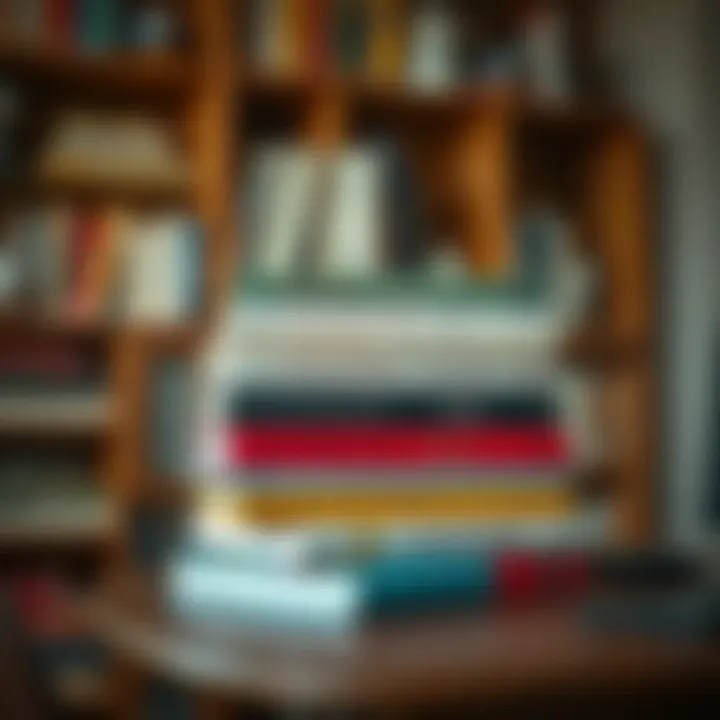 A Stack of Influential Finance Books A stack of influential finance books on a wooden desk