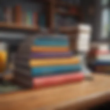 Curated Self-Help Book Collection A collection of self-help books on a wooden table