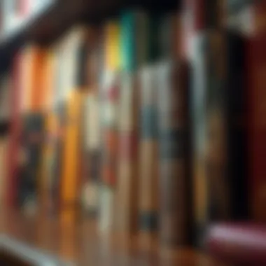 A close-up of a collector's bookshelf featuring various genres