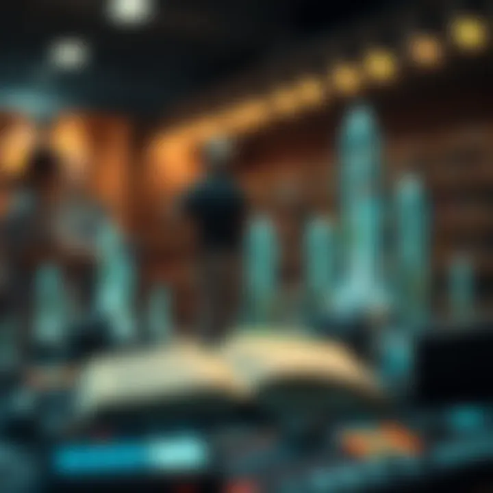 A digital landscape representing future trends in book valuation