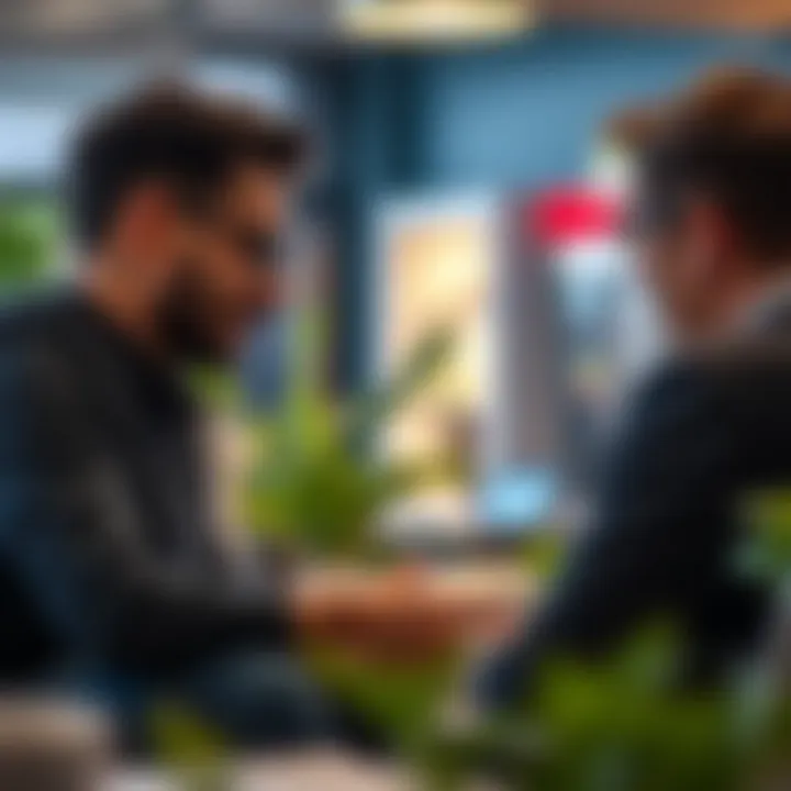 A young startup founder discussing strategy with a mentor