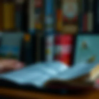 Variety of Literature at Your Fingertips Diverse collection of e-books on a screen