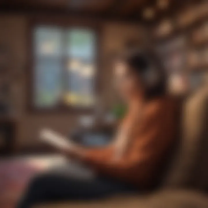 An engaged listener enjoying an Audible Original in a cozy setting