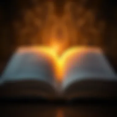 Illumination of Knowledge An open book with light illuminating its pages