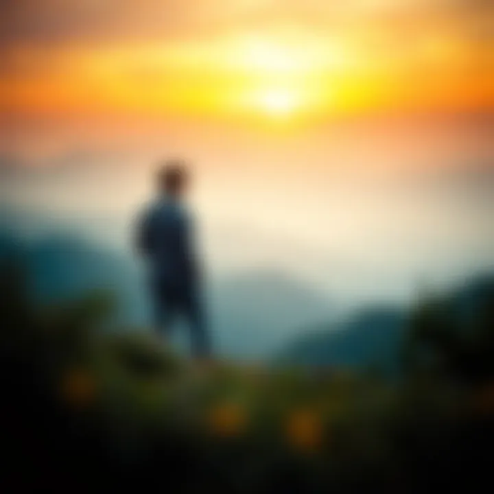 Contemplation and Purpose A serene landscape symbolizing contemplation and purpose