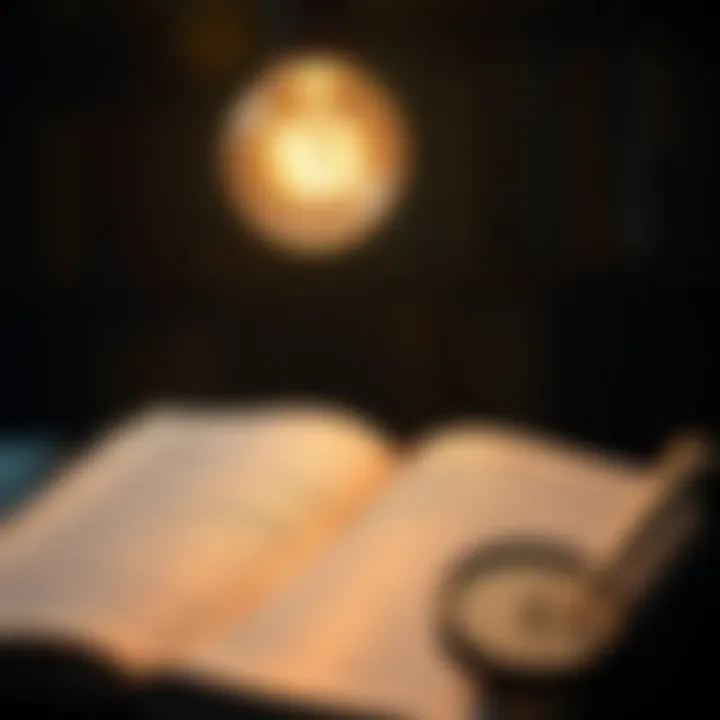 A light bulb glowing above an open book, representing ideas and inspiration