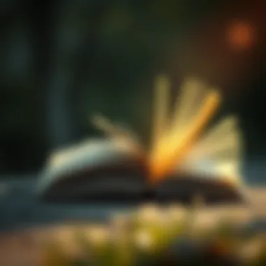 An open book with pages turning in the wind, symbolizing transformation