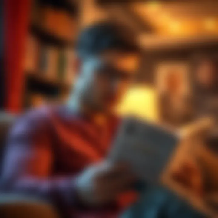 An individual reading a book on effective communication