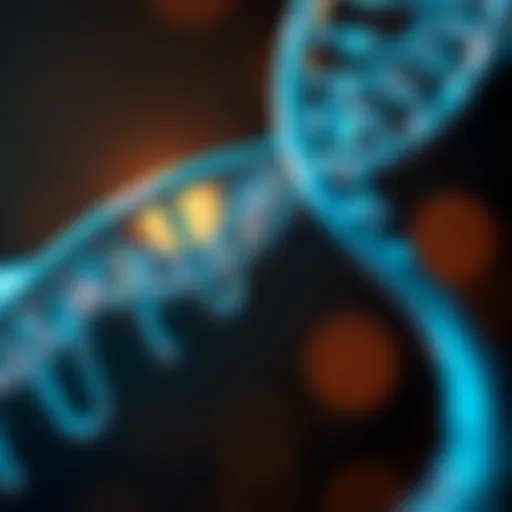 A close-up view of a DNA double helix symbolizing genetic innovation.