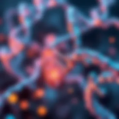 An abstract illustration representing the future of genetic research.