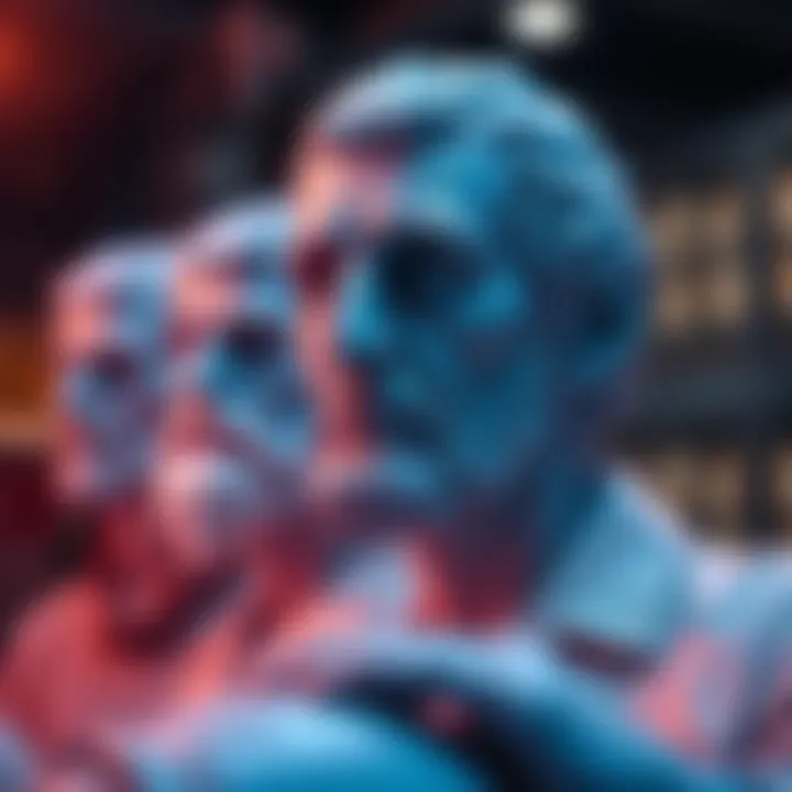 Artistic representation of historical figures who contributed to biotechnology advancements.