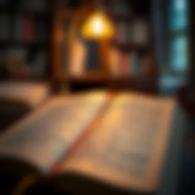 Engaged Reading Experience An open book with highlighted passages and notes in the margins