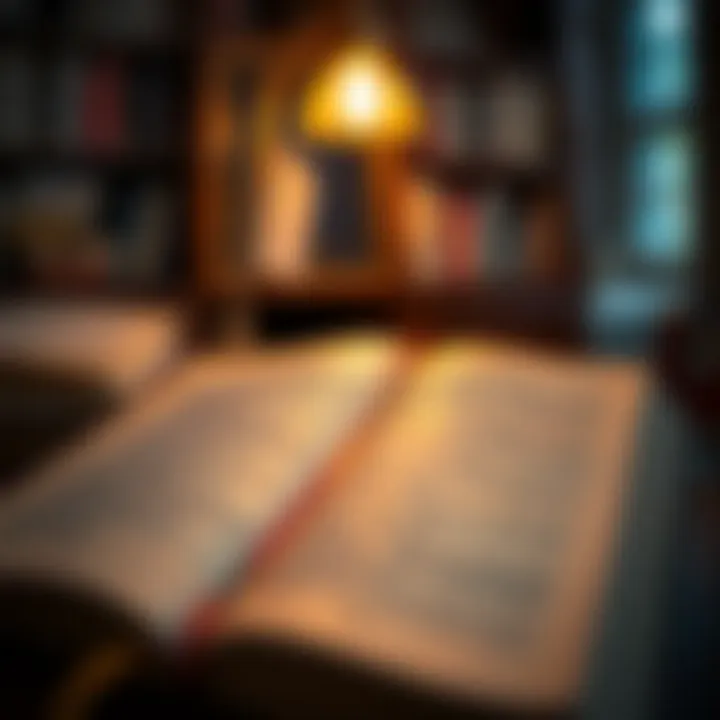 Engaged Reading Experience An open book with highlighted passages and notes in the margins