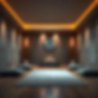 A quiet meditation space with soft lighting