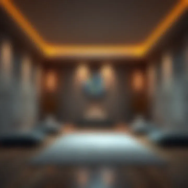 A quiet meditation space with soft lighting