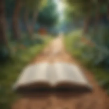 A pathway leading towards an open book, signifying personal growth.