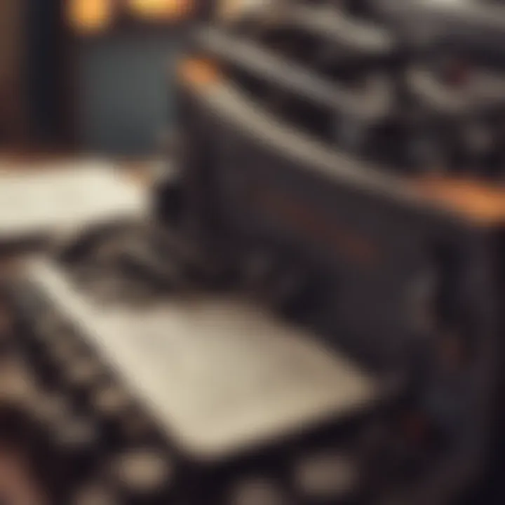 A vintage typewriter with a quote typed on paper.