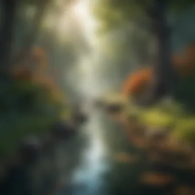 A tranquil nature scene representing inner peace and motivation