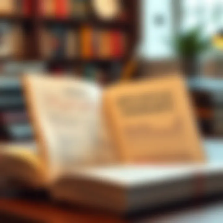 An open book with financial charts and notes