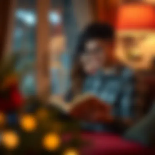 A couple reading a book together in a cozy setting