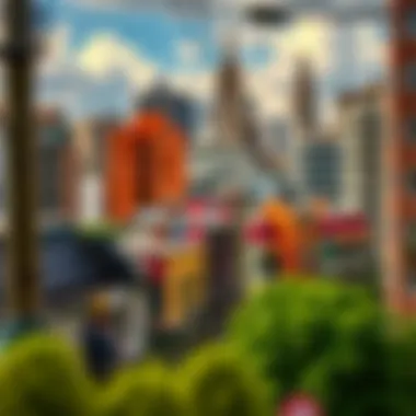 Multicultural Urban Landscape A vibrant cityscape representing multiculturalism