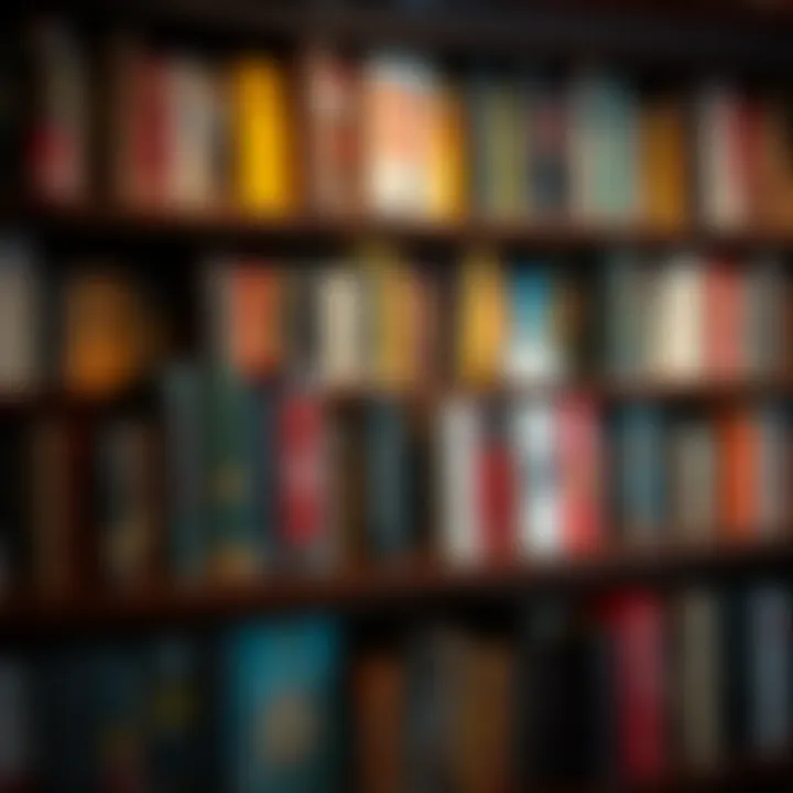 Diverse Leadership Literature Collection Bookshelf filled with leadership literature