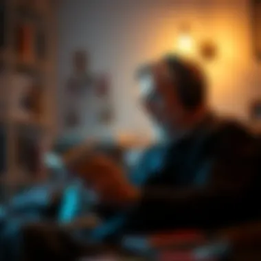 Engaging with Leadership Concepts A person listening to an audiobook on leadership