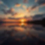 A serene sunset reflecting on a calm lake, symbolizing the passage of time.