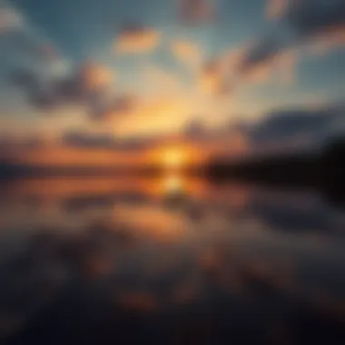A serene sunset reflecting on a calm lake, symbolizing the passage of time.