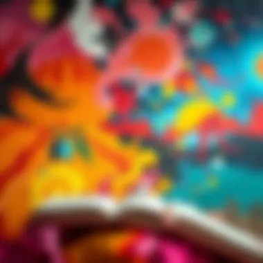 A vibrant painting depicting abstract thoughts, illustrating the beauty of living in the now.