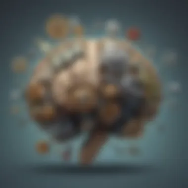 An illustration of a brain with gears representing financial decision-making