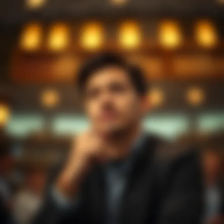 Contemplating Leadership Growth A thoughtful individual reflecting on leadership