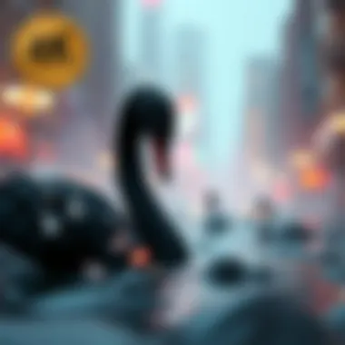 Understanding Black Swan Events The concept of Black Swan events illustrated through abstract imagery